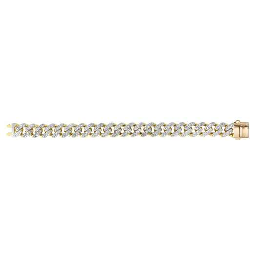 Cuban White Pave Curb Link Bracelet 8.5" Inch - Laura's Gems