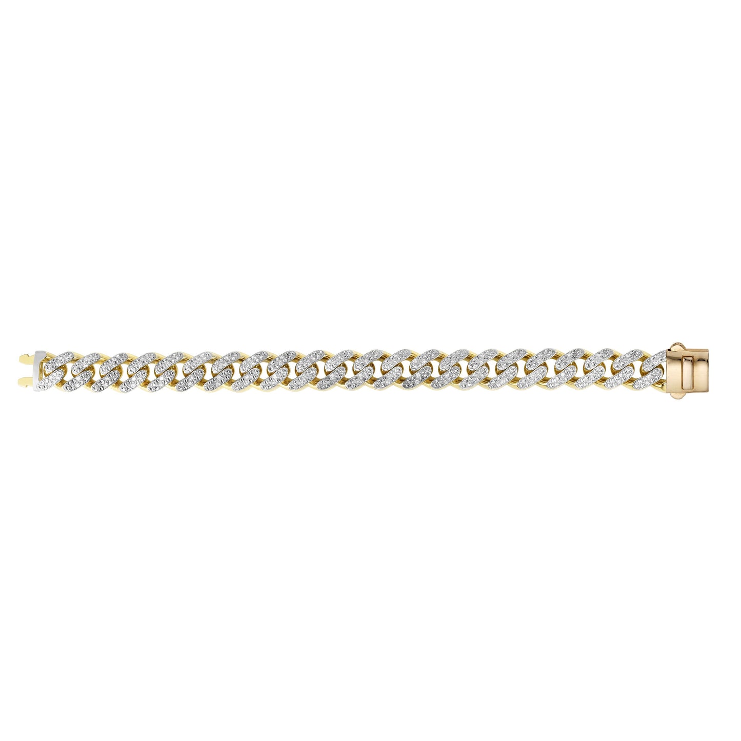 Cuban White Pave Curb Link Bracelet 8.5" Inch - Laura's Gems