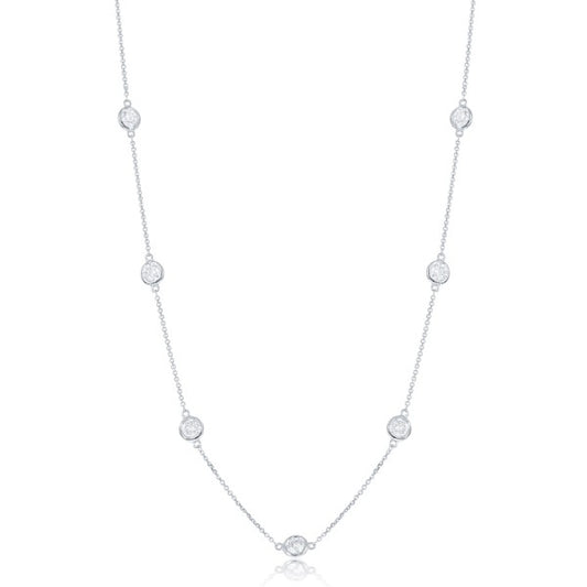 Diamond By The Yard Necklace in 14k White Gold - Laura's Gems