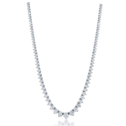 Diamond Necklace and Chain in 14k White Gold (10ct.) - Laura's Gems