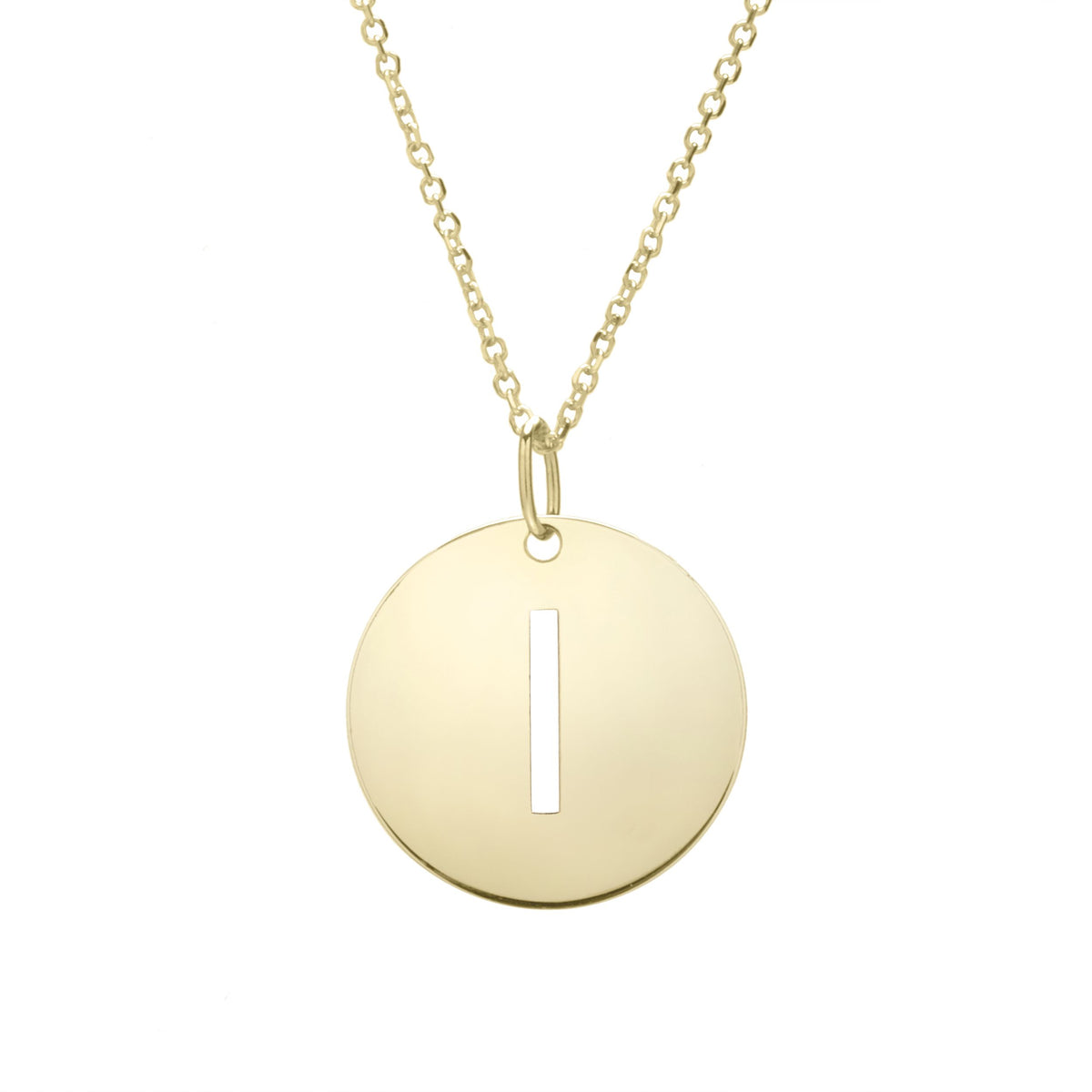 Initial "I" Circle Pendant & Necklace - Laura's Gems — Laura Milman New York