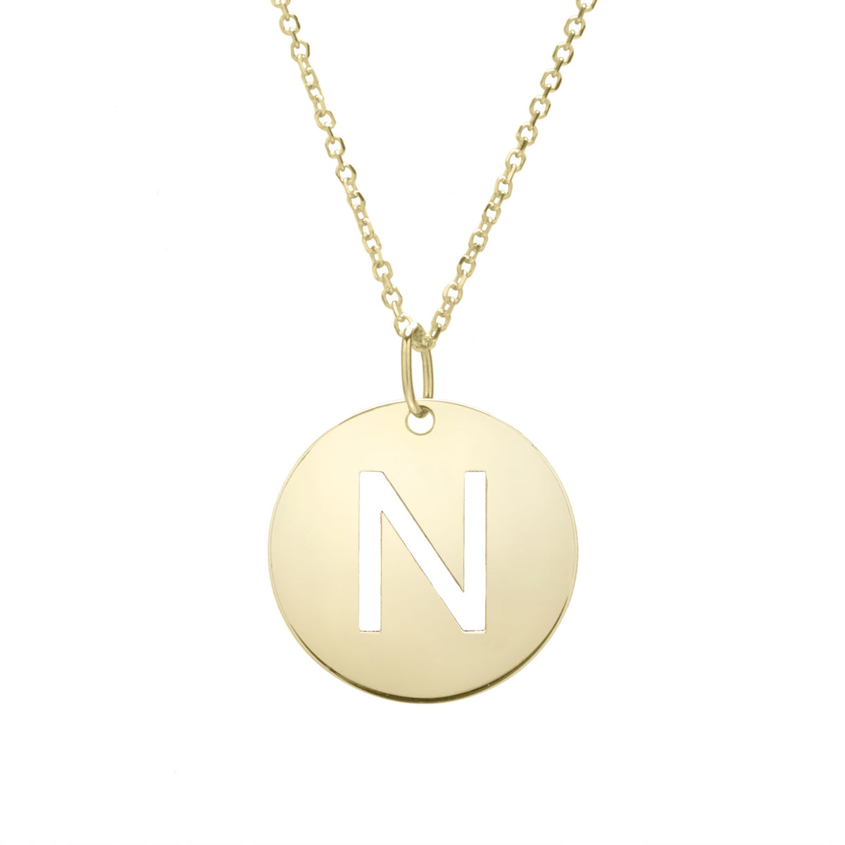 Initial "N" Circle Pendant & Necklace - Laura's Gems — Laura Milman New York