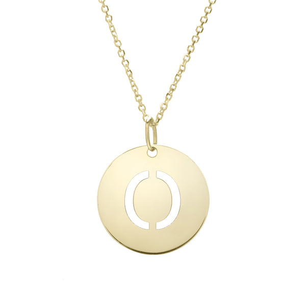 Initial "O" Circle Pendant & Necklace - Laura's Gems