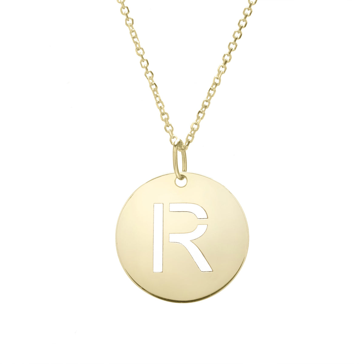 Initial "R" Circle Pendant & Necklace - Laura's Gems — Laura Milman New York