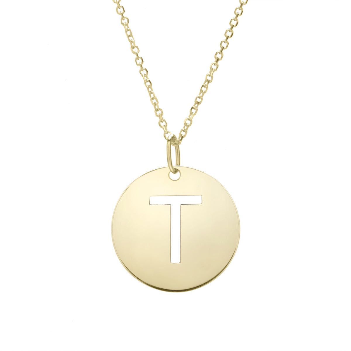 Initial "T" Circle Pendant & Necklace - Laura's Gems — Laura Milman New York