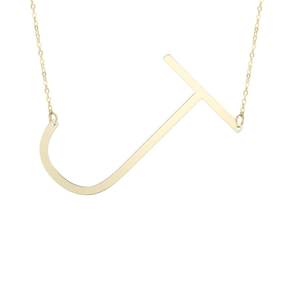Initial "J" Large Pendant & Necklace - Laura's Gems
