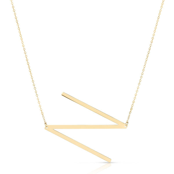 Initial "N" Large Pendant & Necklace - Laura's Gems