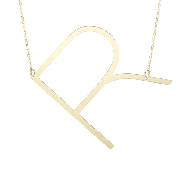 Initial "R" Large Pendant & Necklace - Laura's Gems