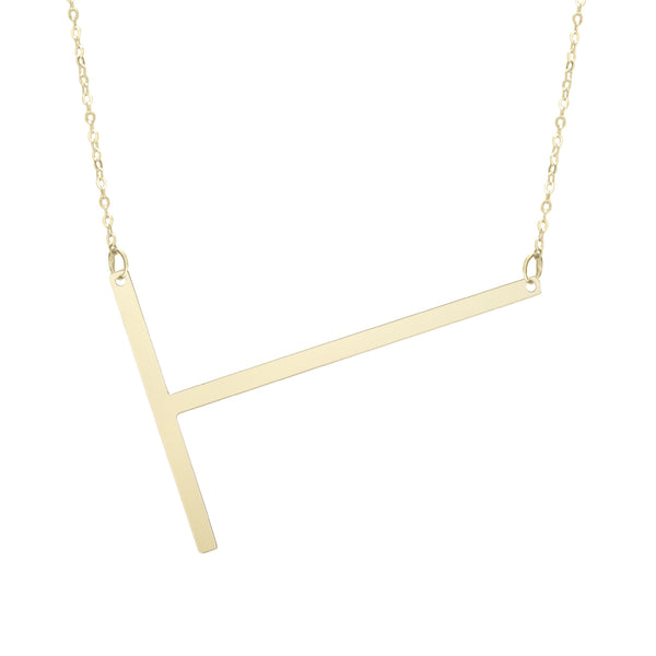 Initial "T" Large Pendant & Necklace - Laura's Gems