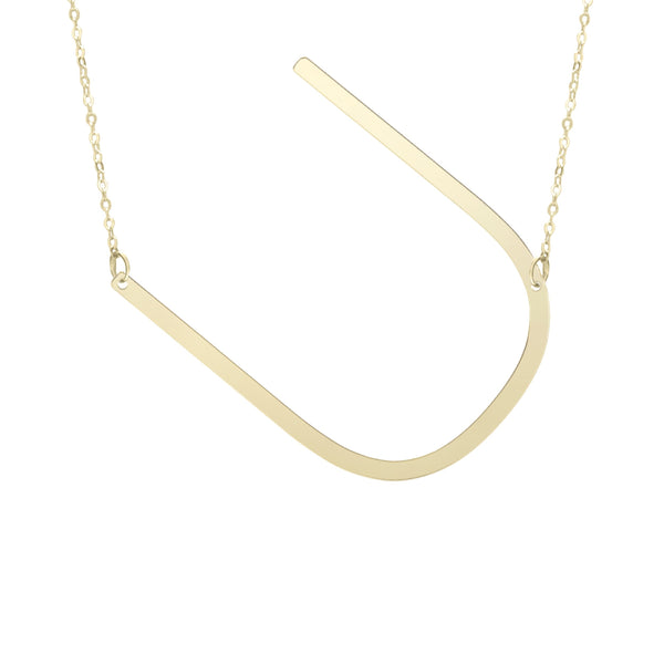Initial "U" Large Pendant & Necklace - Laura's Gems