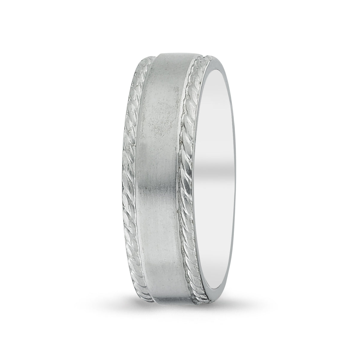 Men's Rope Design Inlay Matte Wedding Band - Laura's Gems — Laura Milman New York