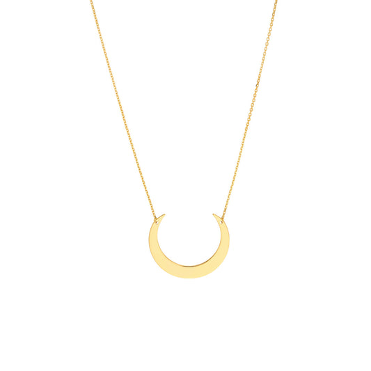 Upward Crescent Moon Pendant Necklace - Laura's Gems