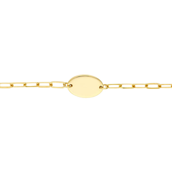 Kid's Paper Clip Chain Bracelet with Oval - Laura's Gems