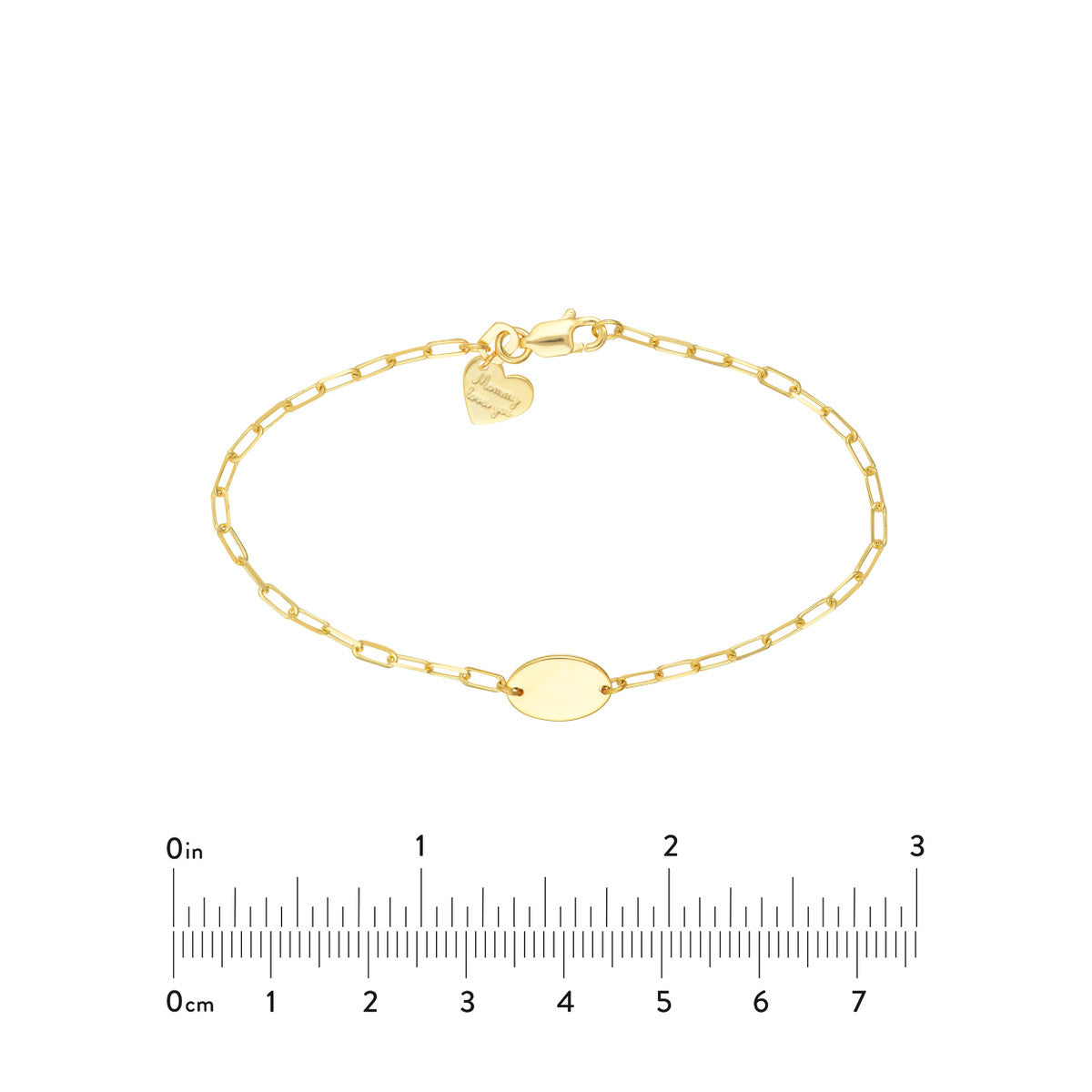Kid's Paper Clip Chain Bracelet with Oval - Laura's Gems — Laura Milman New York