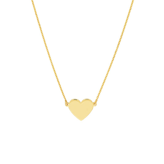 Simple Flat Heart Adjustable Necklace - Laura's Gems