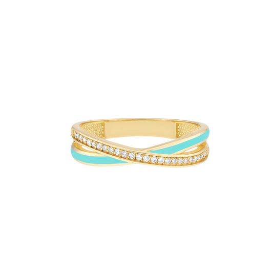 Diamond Turquoise X Ring - Laura's Gems