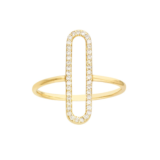 Diamond Paper Clip Frame Ring - Laura's Gems