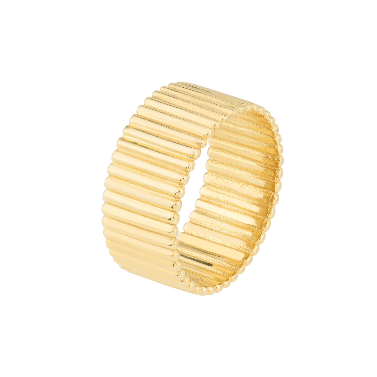 Ribbed Cigar Wide Band Ring - Laura's Gems