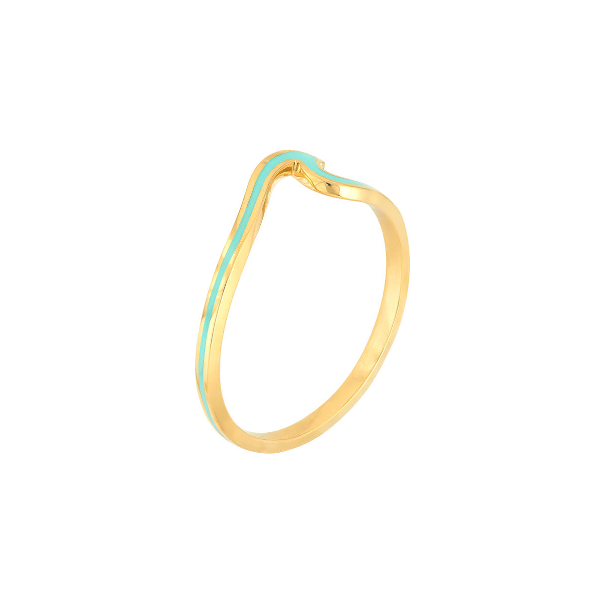 Lt.Turquoise Enamel Wave Ring - Laura's Gems