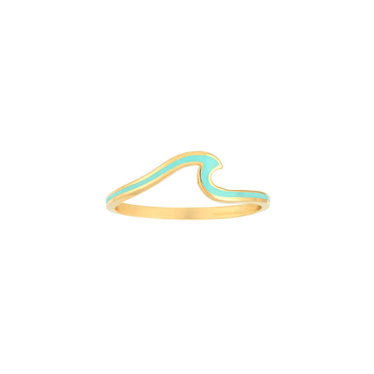 Lt.Turquoise Enamel Wave Ring - Laura's Gems