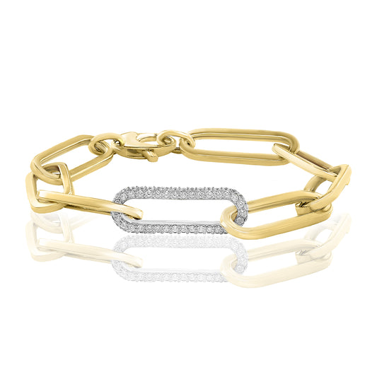 Diamond Chain Link Bracelet in 14k Yellow Gold - Laura's Gems