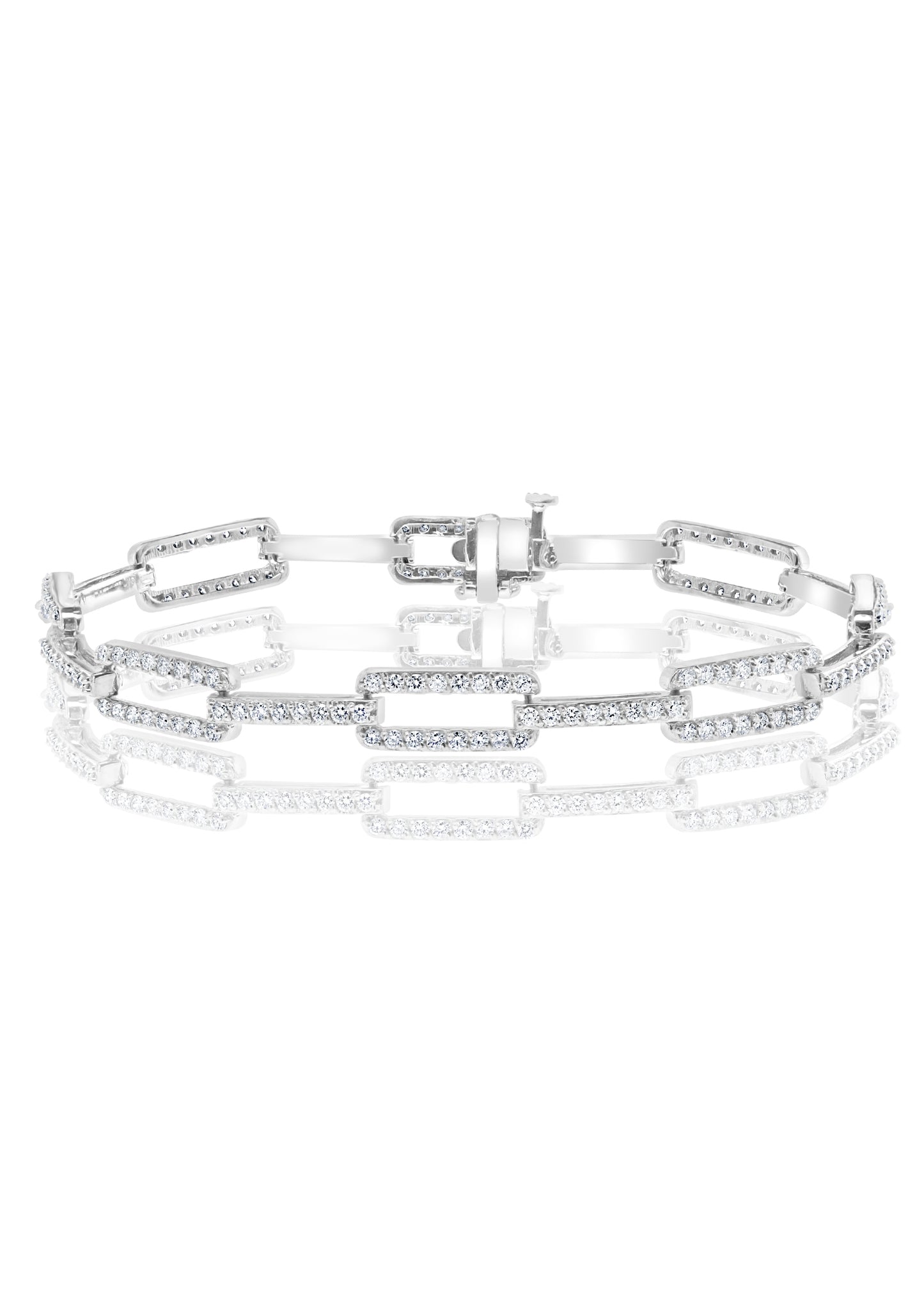 Diamond Link Bracelet in 14k White Gold - Laura's Gems