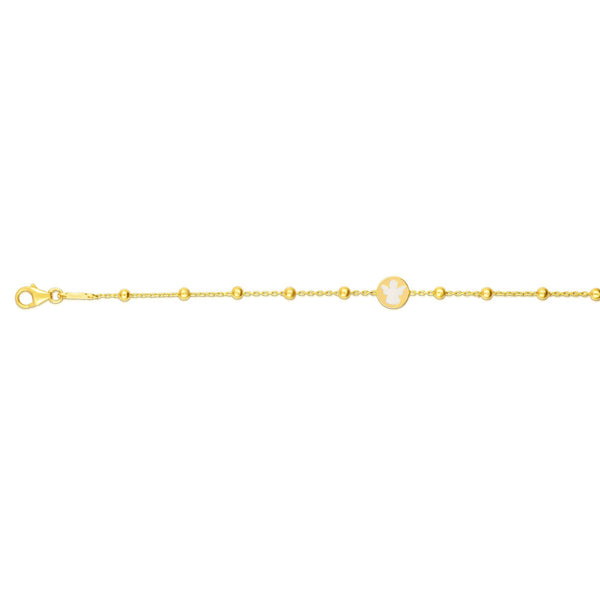 Angel and Beads Children's Bracelet in 14k Yellow Gold - Laura's Gems