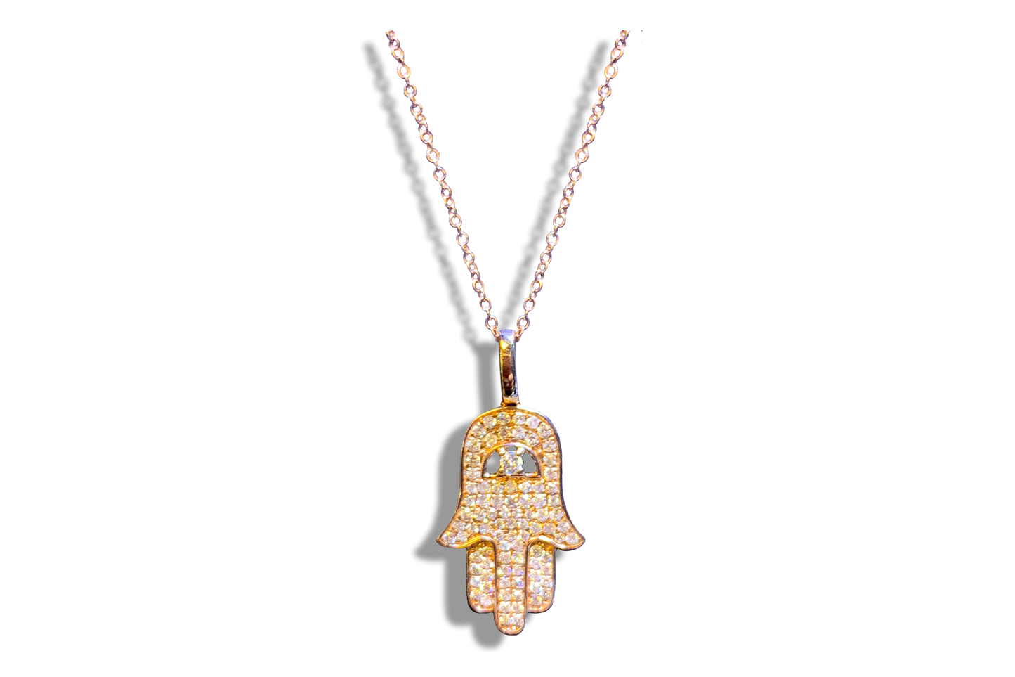 Hamsa Hand in Gold With Diamonds - Laura's Gems