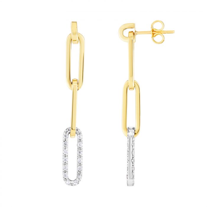 Diamond Paperclip Earrings - Laura's Gems