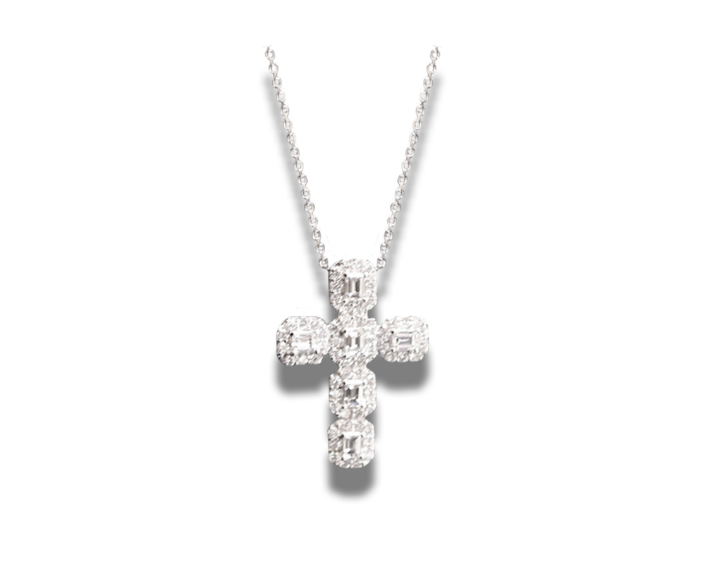 Diamond White Gold Cross Pendant - Laura's Gems — Laura Milman New York