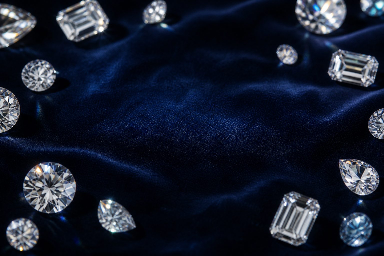 Loose diamonds of several shapes