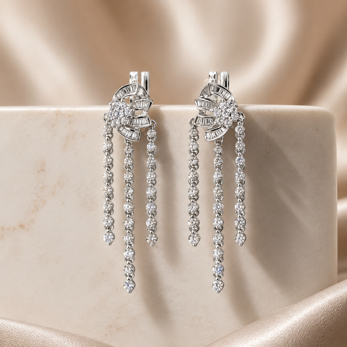 Diamond Fringe Statement Earrings — Laura Milman New York