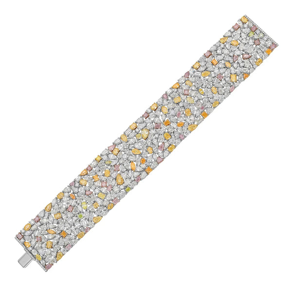 49.60ctw Fancy Color & White Diamond Carpet Bracelet — view 2