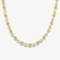 Fancy Yellow & White Pear Diamond Necklace in 18K Yellow & White Gold view 1