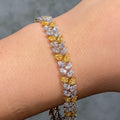 Yellow and White Pear Diamond Bracelet in 18K Yellow and White Gold view 3