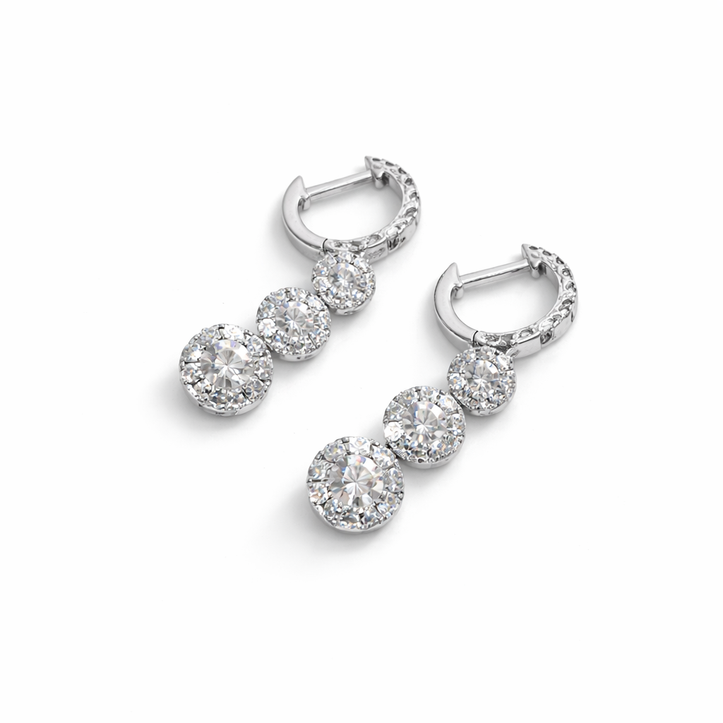 Triple Diamond Drop Earrings - Laura Milman New York
