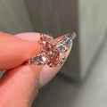 Fancy Pink Pear Diamond Ring in Platinum and 14K Rose Gold view 5