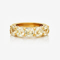 Fancy Yellow Cushion Diamond Half-Eternity Band in 18K Yellow Gold view 1