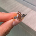 Fancy Pink Pear Diamond Ring in Platinum and 14K Rose Gold view 3