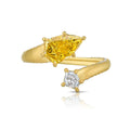Fancy Vivid Yellow Kite Diamond Spiral Ring in 18K Yellow Gold view 1