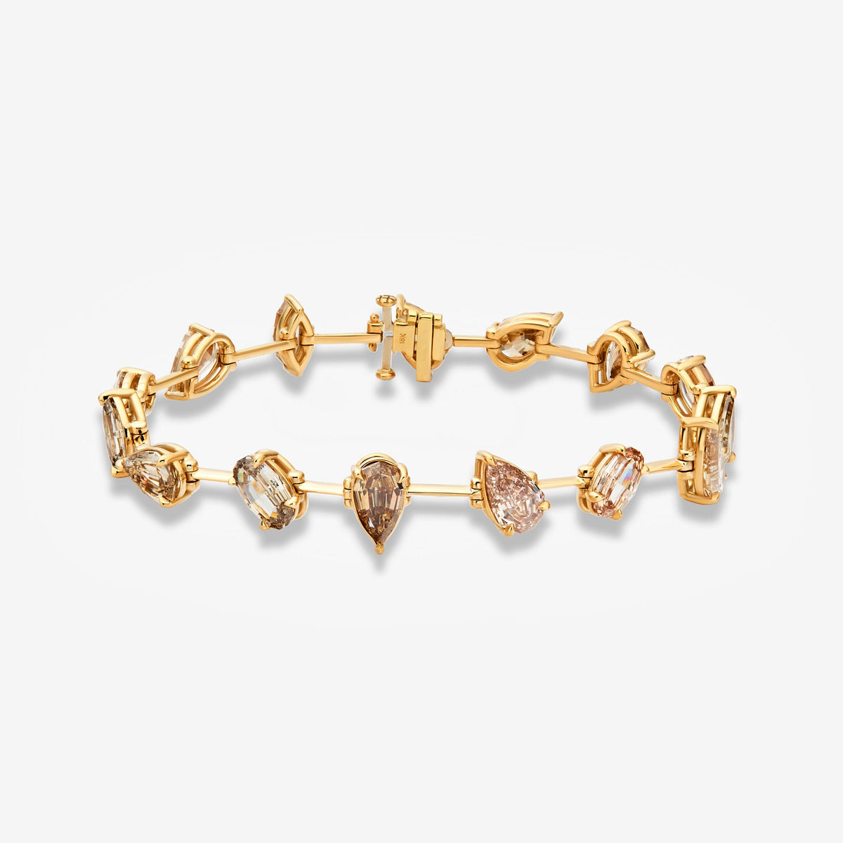 12.16ctw Champagne Diamond Organized Chaos Bracelet — Laura Milman New York