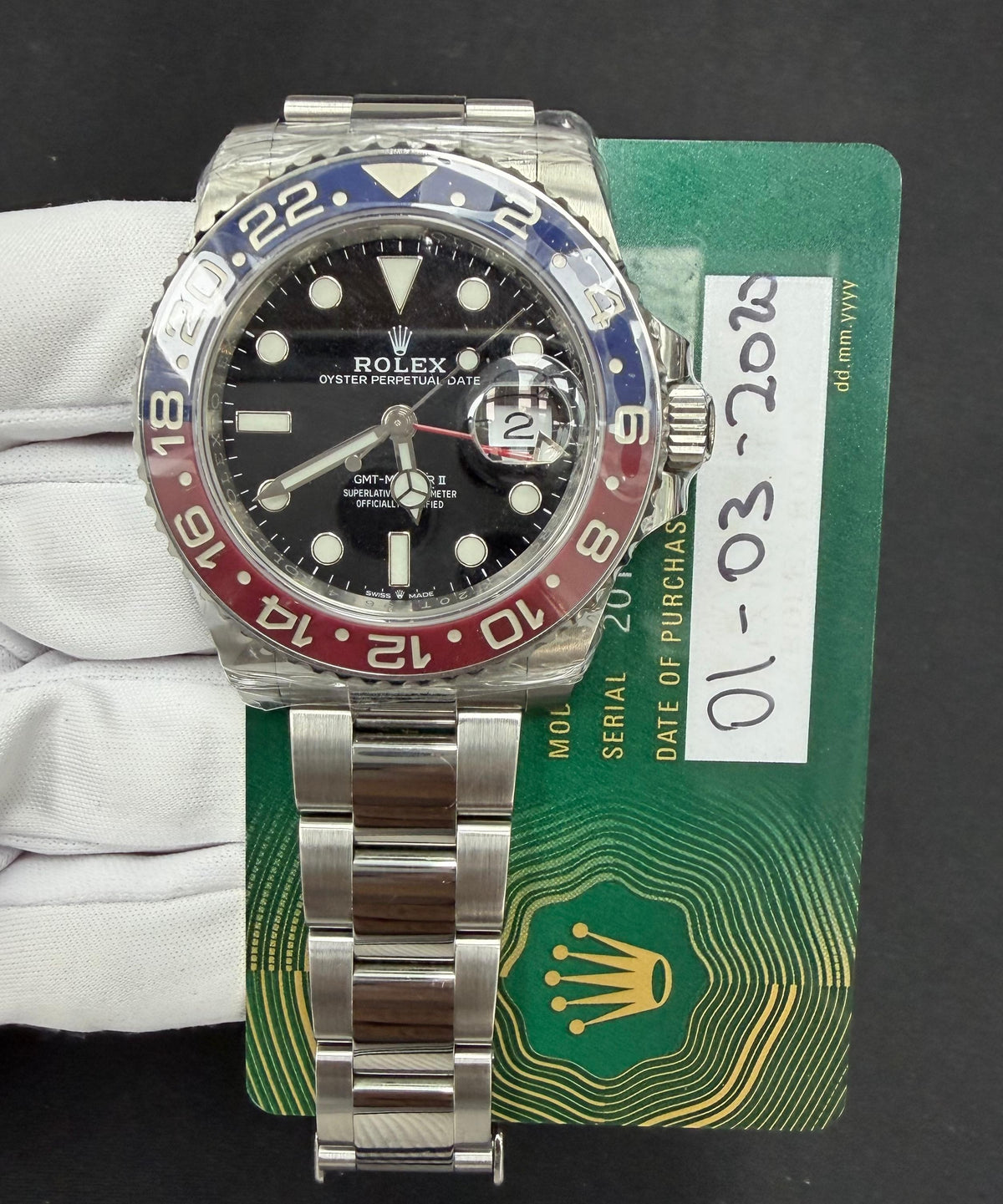 ROLEX GMT MASTER II 126710BLRO — view 3 — Laura Milman New York