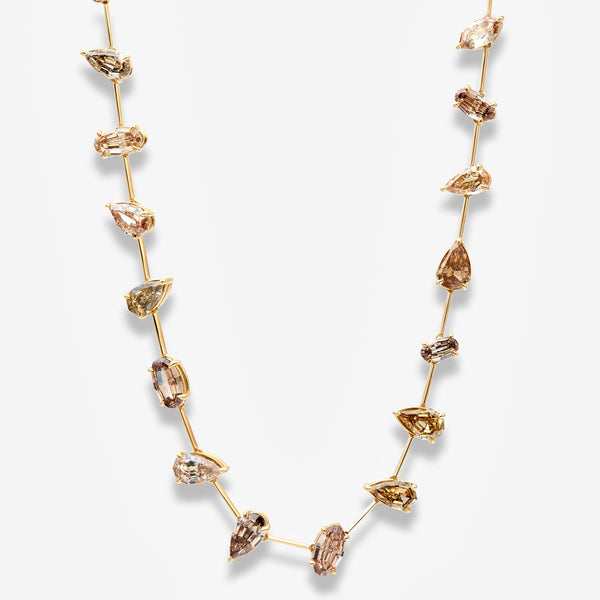 28.59ctw Champagne Diamond Organized Chaos Mix Shape Necklace