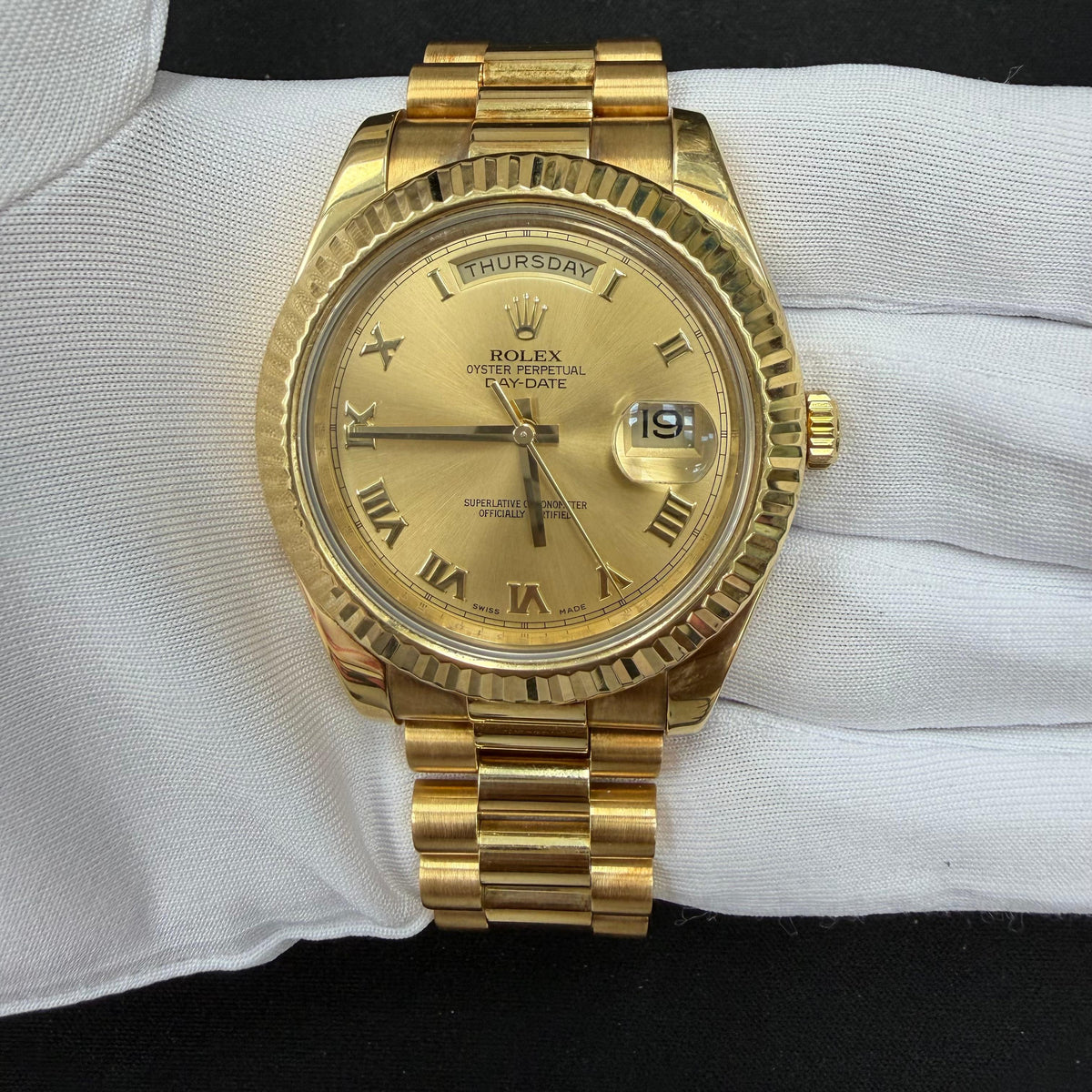 ROLEX DAY-DATE 218238 — view 2 — Laura Milman New York