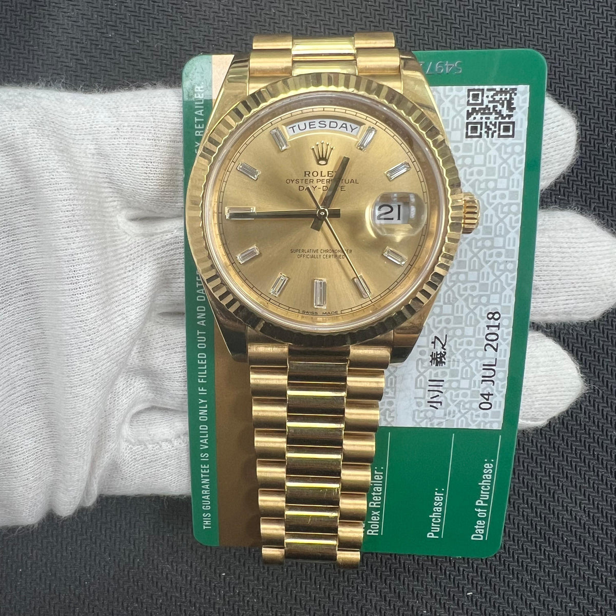ROLEX DAY-DATE 228238 — view 3 — Laura Milman New York