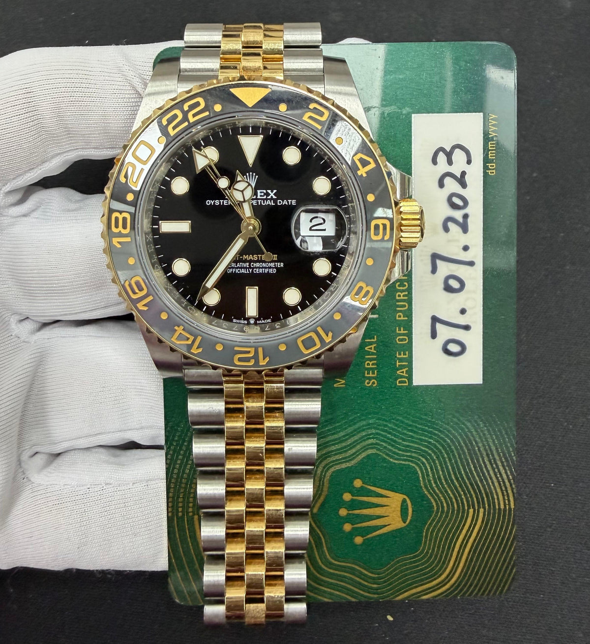 ROLEX GMT MASTER II 126713GRNR — view 3 — Laura Milman New York