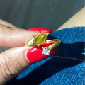 Fancy Vivid Yellow Kite Diamond Spiral Ring in 18K Yellow Gold view 4