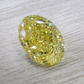 Fancy Intense Yellow Oval Diamond Ring in Platinum and 18K Yellow Gold view 3