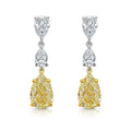5.63ctw Yellow Pear Diamond Drop Earrings VS GIA view 1