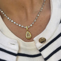 Yellow Pear Diamond Detachable Bezel Pendant in 18K Yellow Gold view 4